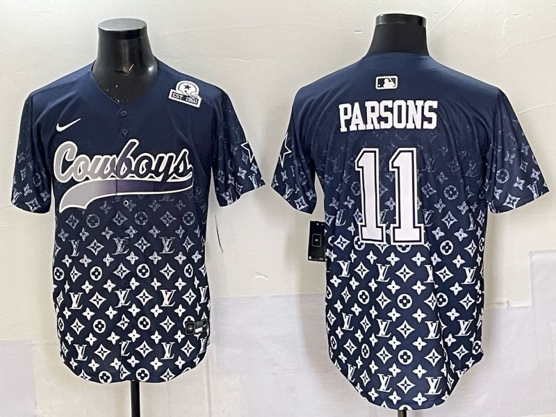 Men 2025 Dallas Cowboys #11 Parsons Drak blue Nike Limited NFL Jersey style 036